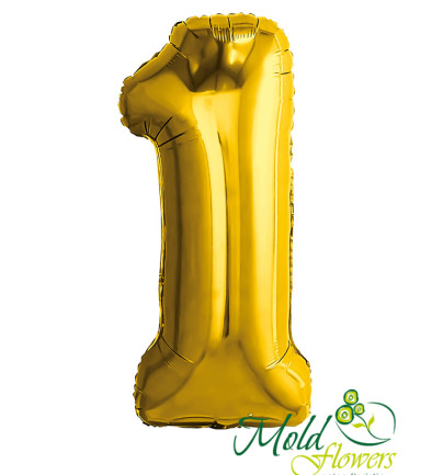 Balon cifra din folie "1" auriu foto 394x433